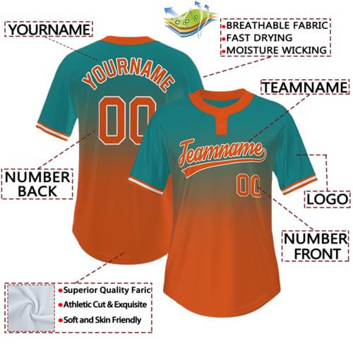 Camiseta de béisbol personalizada Custom Gradient para hombre, mujer y jóvenes miniatura 2