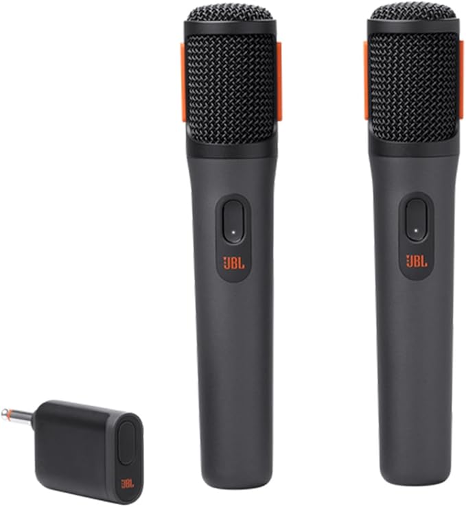 JBL, Microfone Sem Fio, PartyBox Wireless Mic, Par com Receptor - Preto