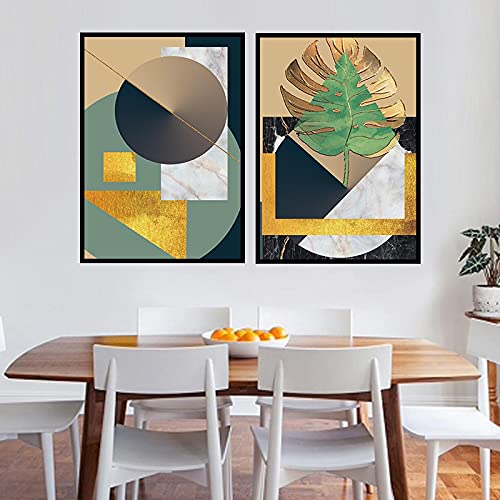 Peinture géométrique abstraite pour salon moderne lot de 2 toiles 60x90
