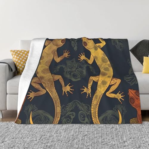 Couverture en microfibre douce gecko plaid polaire canapé et sofa