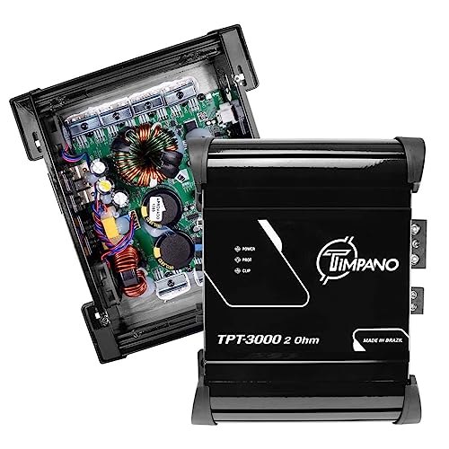 Image of Timpano TPT-3000 2 Ohm Compact Amplifier 3000 Watts, 1 Channel, Full Range Amp Class D for The Installation of Car Speakers, Loudspeakers, Drivers and Tweeters on Car Audio Systems