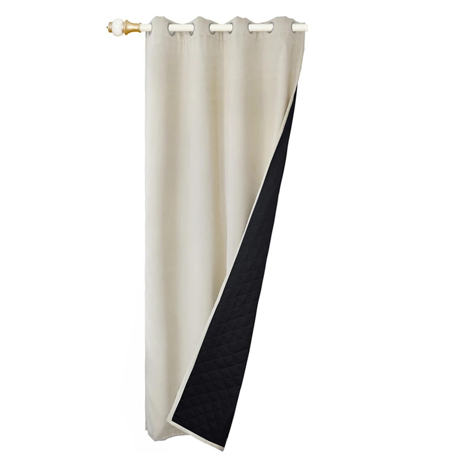 YDYAENIO blackout curtains Winter Thick Thermal Curtains Blackout for Living Room for Bedroom Living Room Kitchen Window(Beige,132x213cm)