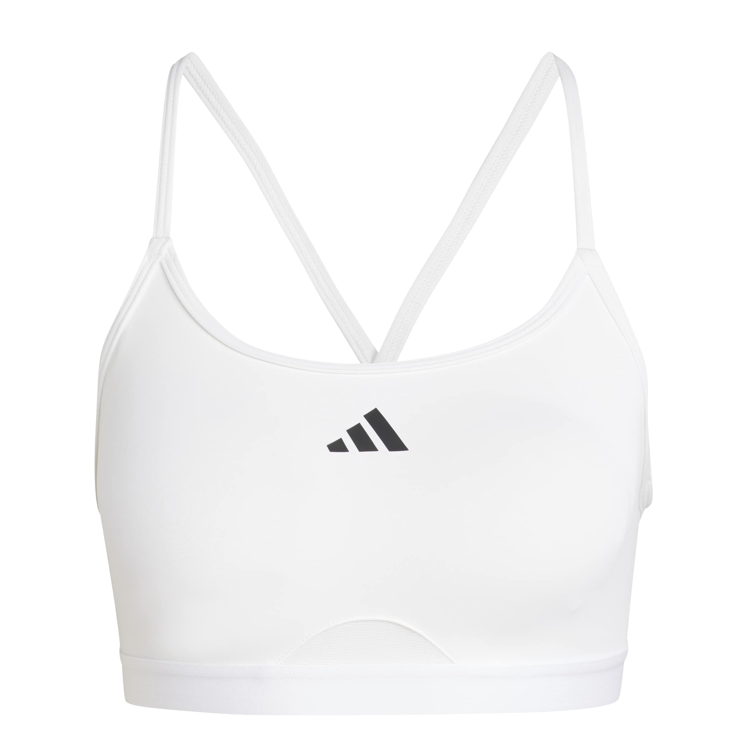 adidas Women's AeroReact Training 3Stripes Bra, White, XL