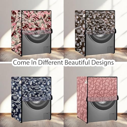 Image of Waterproof & Dustproof Top Front Load Washing Machine Cover for 6 kg 6.5 kg 7kg & 7.5 kg Compatible for IFB LG Samsung Whirlpool Bosch Haier (SIGNATURE COFFEE)