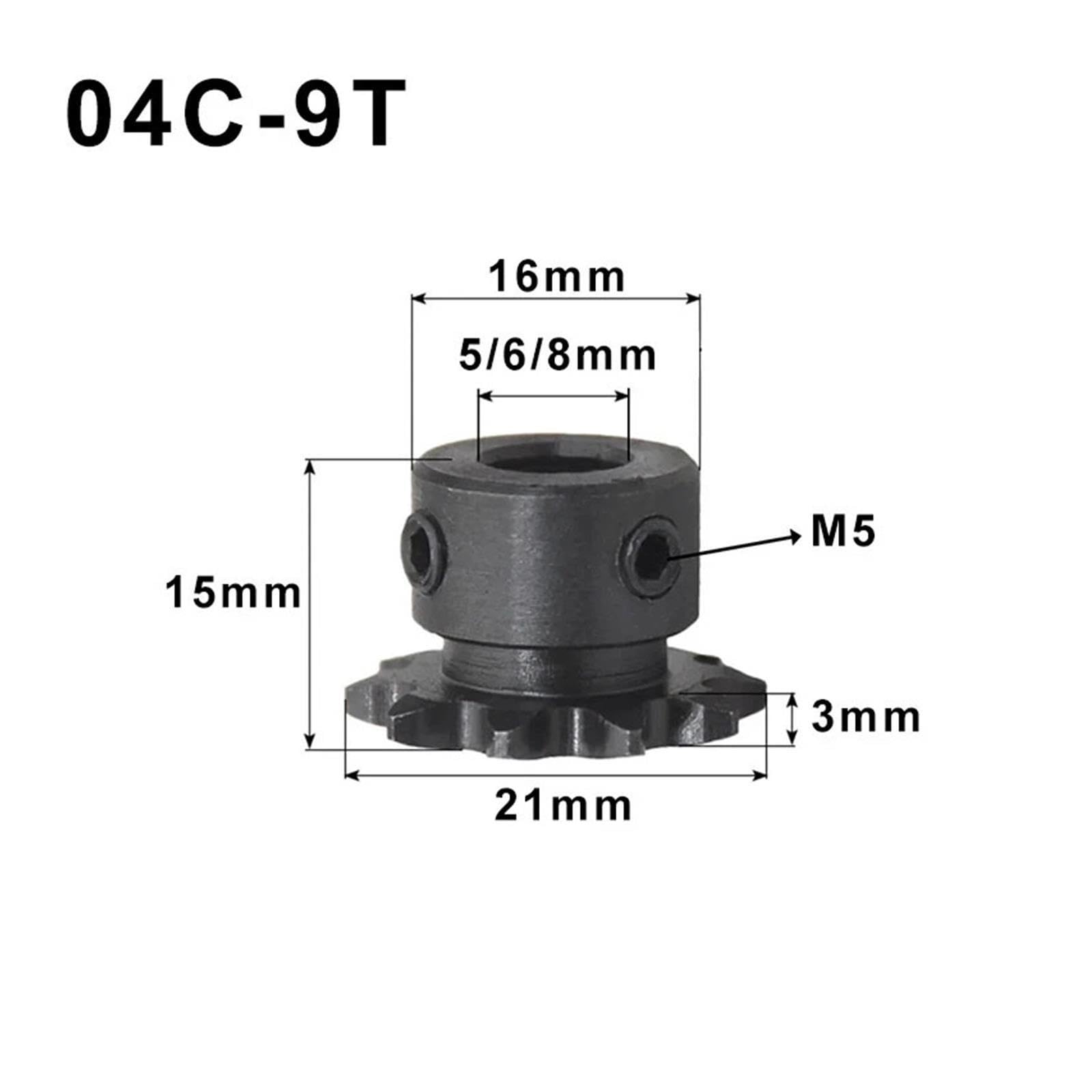 1 Stück Nr. 25 Kettenrad 9–10 Zähne, 5–10 Mm Bohrung, 6,35 Mm Teilung