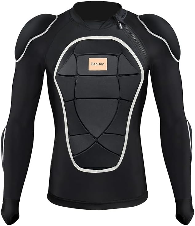 BenKen Men's Women's Professional Anti-Collision Sports Shirts, Motorcycle Jacket with Armor Full Body Armor for Skateboarding Skating Snowboarding Cycling - Image 3