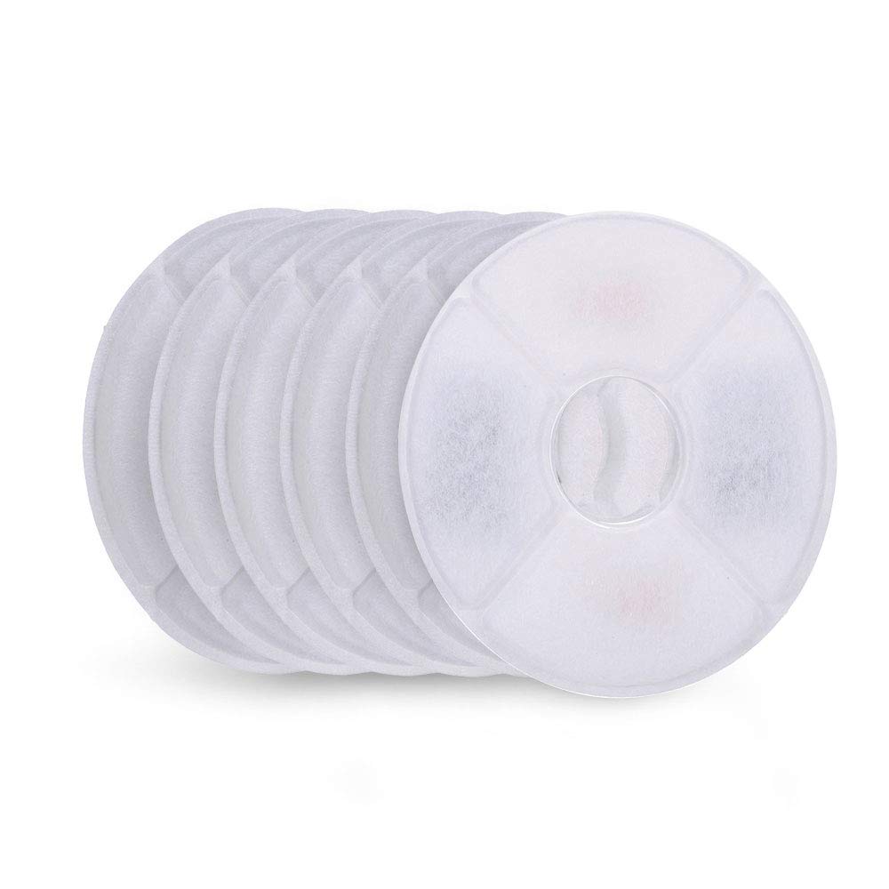 Decdeal Cat Water Fountain Filters Replacement Filters for Flower Fountain Cat Water Fountain Water Dispenser 6PCS