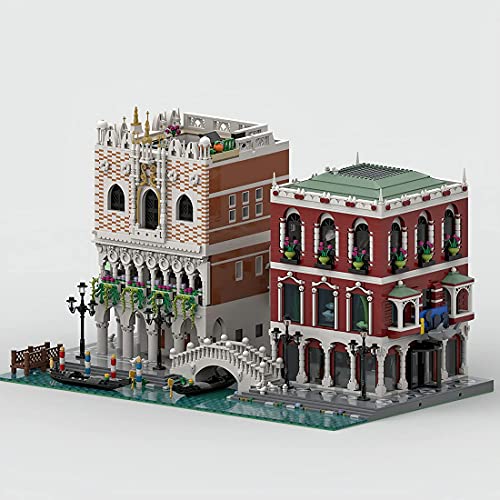 TYPIS Bausteine Haus, Architektur Modell, Modulares, MOC-84806 Straßenszene in Venedig Modellbausatz mit Lego, 10262… – Bild 6