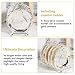 6 Piece Coasters with Holder, 4 Inch Rustic Gold Coaster Set Drink Coasters for Bar Kitchen Coffee Bar Coffee Table Decor(Silver)