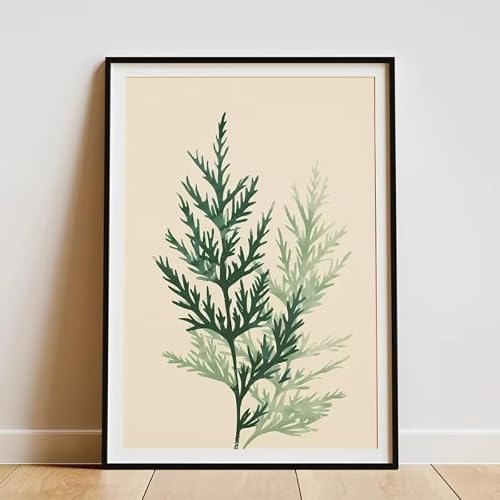 DFZEWKI Minimalist Bamboo Forest Tropical Leaf Botanical Flower Poster and Prints Wall Art for Living Room Decor(40x50cm(16x20in)/No frame)
