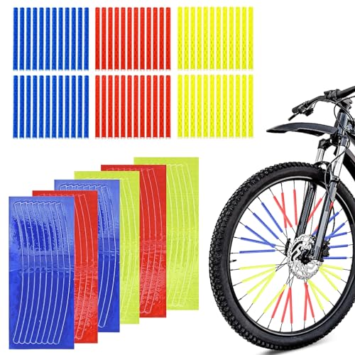 BIGP Speichenreflektoren Set, 72 Stück Fahrrad Speichen Reflektoren in 3...