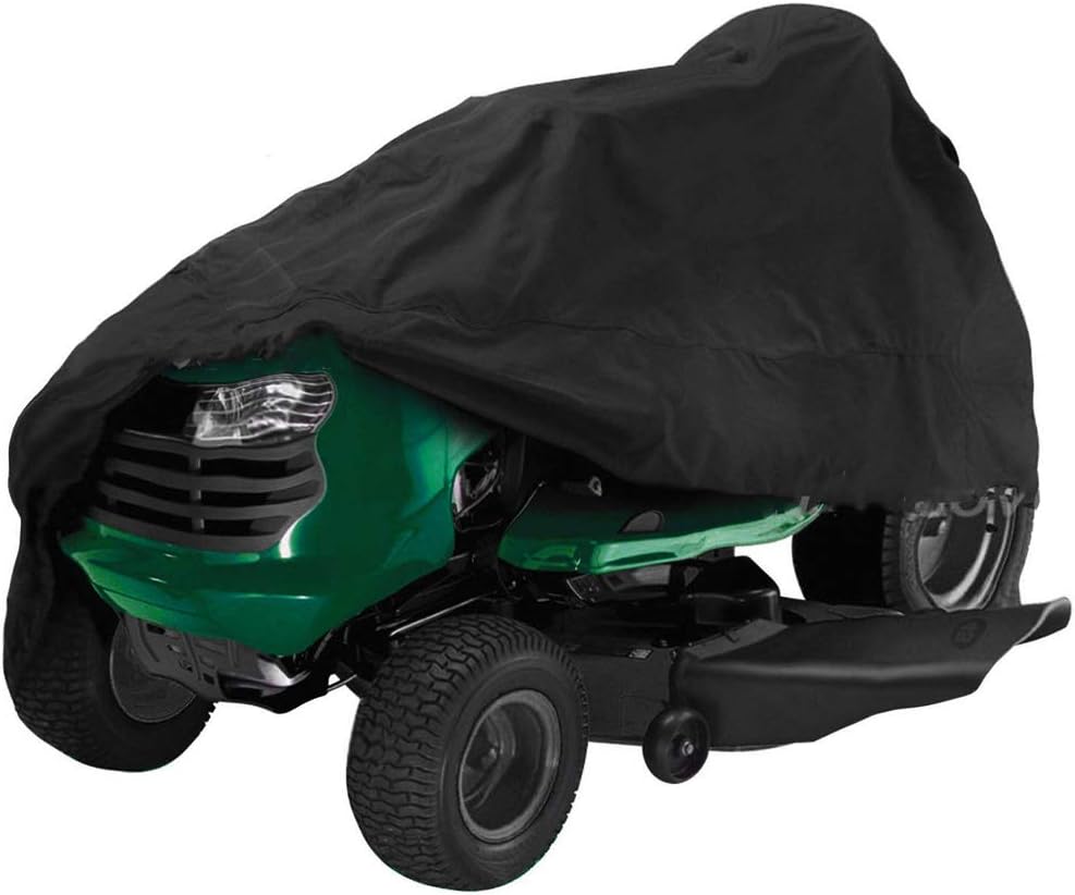 FLYMEI Lawn Mower Cover, 54 Inch Riding Lawnmower Cover Waterproof UV Resistant Cover for Ride-On Garden Tractor Universal Fit with Drawstring & Cover Storage Bag