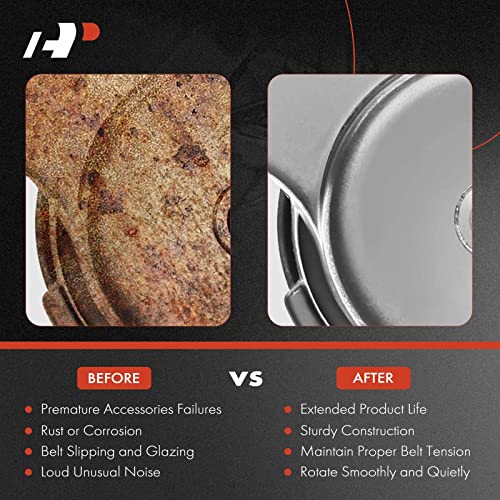 Image of A-Premium Belt Tensioner Assembly with Pulley Compatible with Honda Civic 2007 2008 2009 2010 2011 1.8L, Replace# 31170RWK005, 31170RWK015