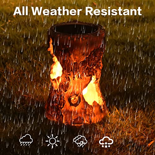 Solar Lanterns Outdoor Light- Stump On Fire Torch Light, Solar Powered Led Dancing Flickering Flame Lantern, Decorative Waterproof Tabletop Lamp For Garden Table Patio Pathway Yard Landscape #TOP3