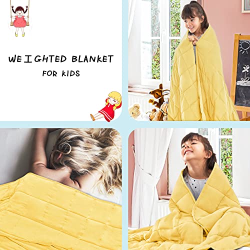 CYMULA Weighted Blanket Kids 5 Pounds (36''*48'' Small Size) - Cooling Breathable Children Heavy Blankets Summer Winter - Ultra Microfiber Soft Comfort with Glass Beads - Gifts for Boys/Girls