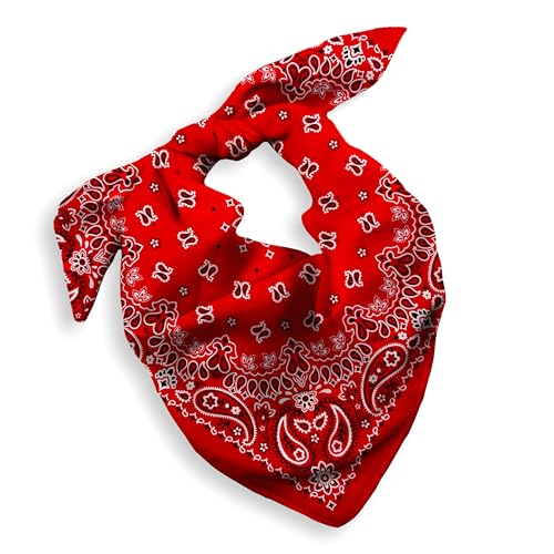 Every-ville Bandana/Foulard 100% coton - 1 pack - rouge - 55 x 55 cm
