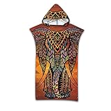 Práctico poncho de cambio: la toalla de poncho de baño de surf es tu vestuario personal. Esta bata es todo lo que necesitas para la playa, la piscina o salir de la ducha. Ayuda a quitarse el traje de neopreno o el traje de baño después de surfear o nadar en público sin ser indecente.