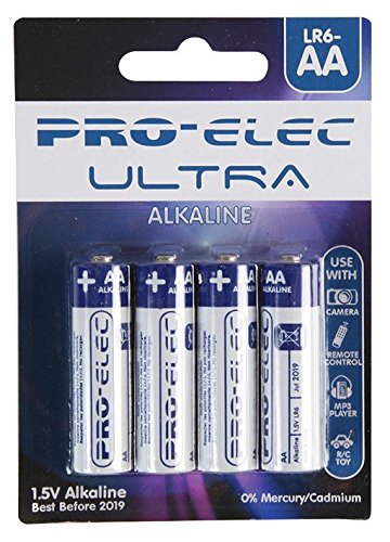PRO ELEC PSG90901 Ultra Alkaline AA Batteries 4 Pack