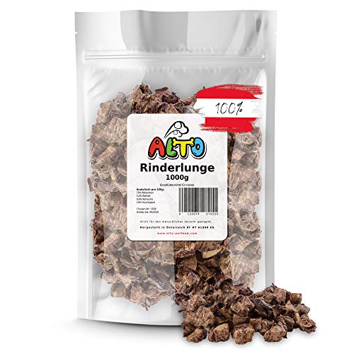 Alto-Petfood 1000g getrocknete Rinderlunge für Hunde - Würfel | fettarm | Naturkauartikel, Kausnack, Hundesnack, Kauartikel, Rind, Lunge Cover