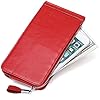 Huztencor Geldbörse Damen Leder RFID Schutz Portemonnaie Geldbeutel Brieftasche Kartenetui für Frauen Groß Lang mit Vielen Kartenfächern und Reißverschluss Münzfach Rot #5