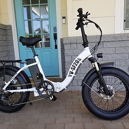 vtuvia Electric Bike 20″ x 4.0 Fat Tire StepThru Electric Bicycles for