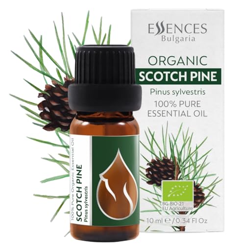 Essences Bulgaria Olio Essenziale di Pino Silvestre Biologico 10 ml | Pinus Sylvestris | 100% Puro e Naturale | Non Diluito | Grado Terapeutico | Fattoria a Conduzione Familiare | Distillato a Vapore