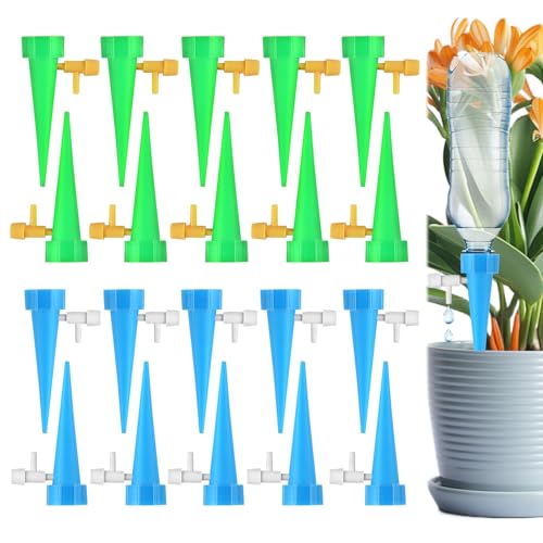 20 Piezas Riego por Goteo Automático Kit Dispensador Agua Plantas Sistema de Riego Automático para Plantas con Válvula Ajustable Riego Automáticos para Balcón Jardín Plantas en Maceta & Interior