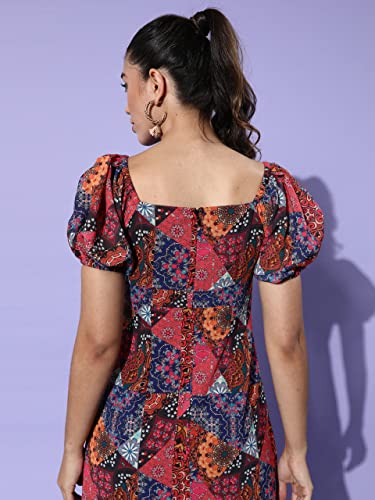 Image of Miss Chase Women's Round Neck Cap Sleeves Lace Knee -Long Skater Dress