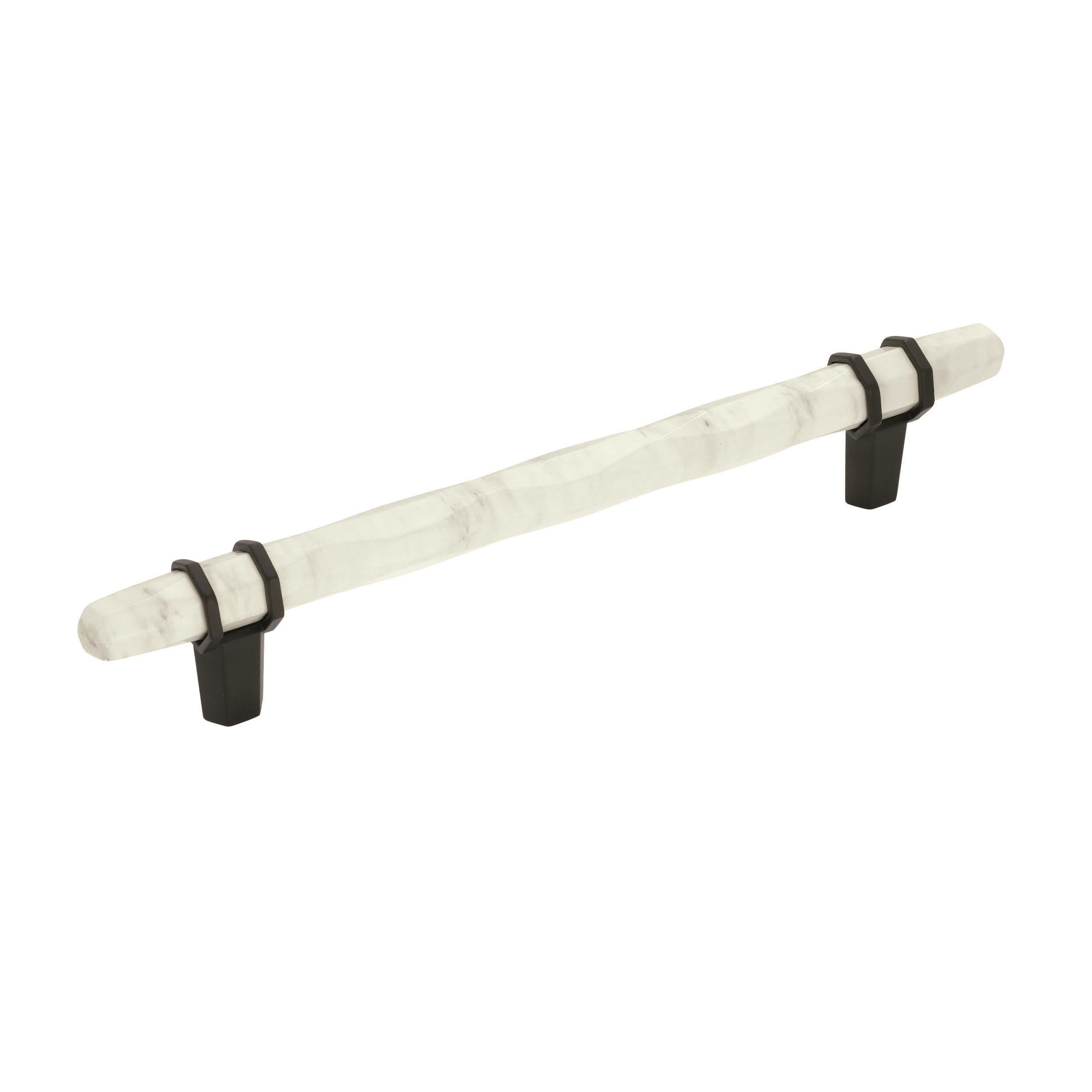 Amerock | Cabinet Pull | Marble White/Black Bronze | 6-5/16 inch (160 mm) Center to Center | Carrione | 1 Pack | Drawer Pull | Drawer Handle | Cabinet Hardware