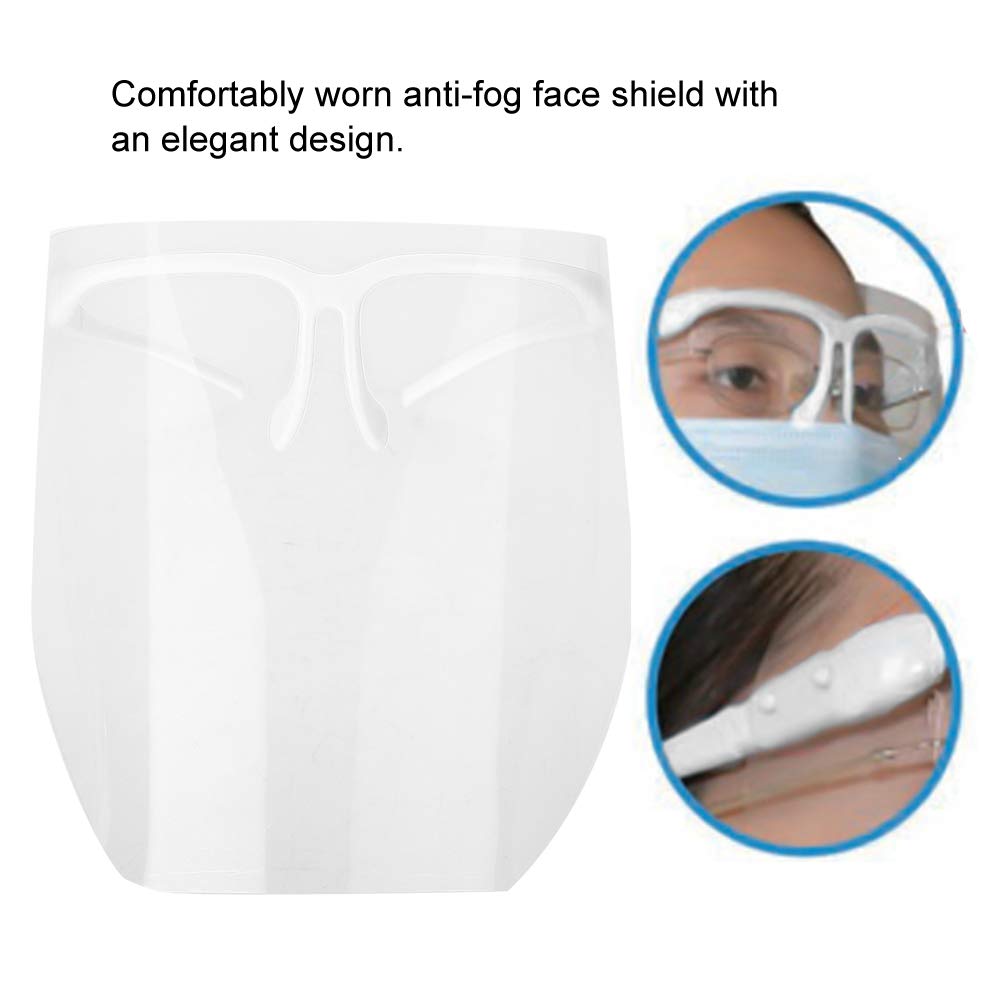 Naroote Masque de Protection Dentaire Confortable Anti-buée pour Usage Dentaire, Visière 10 Pièces pour Professionnel de Magasin à Domicile, Plastique Blanc Rose Vert Bleu 8,6 X 6,2 Pouces (WHITE)