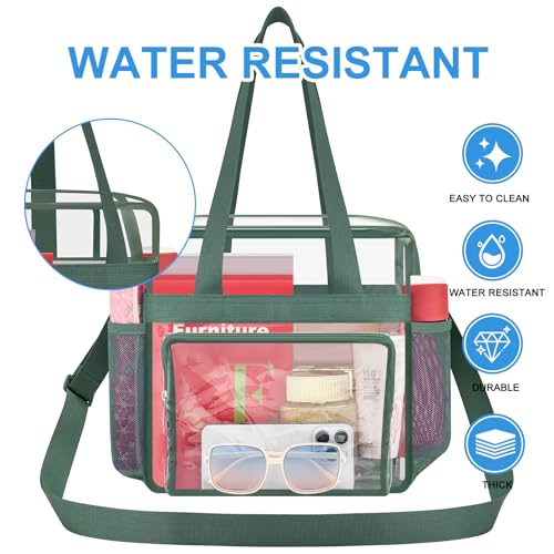 Image of Busiuw Clear Bag for Stadium Events, Stadium Approved 12x12x6 Clear Tote Bag for Sport Fan, Work Concert Travel
