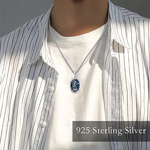 St Michael/St Christoper/St Sebastian/Guadalupe/Guardian Angel/Santa Muerte/Jude/Joseph Pendant Necklace for Men Women 925 Sterling Silver Catholic Religious Protector Amulets Necklaces3