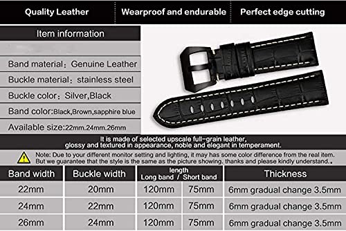 Bracelet montre cuir bleu d'exception et boucle acier inoxydable - 5