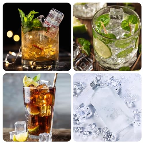 50 Stück Klare Künstliche Eiswürfel 18mm Wiederverwendbar Künstliche Irregulär Eiswürfel Klar Plastik Eiswürfel Deko Acrylquadrat Eiswürfel für Fotografie Props Party Dekor Küchendekoration