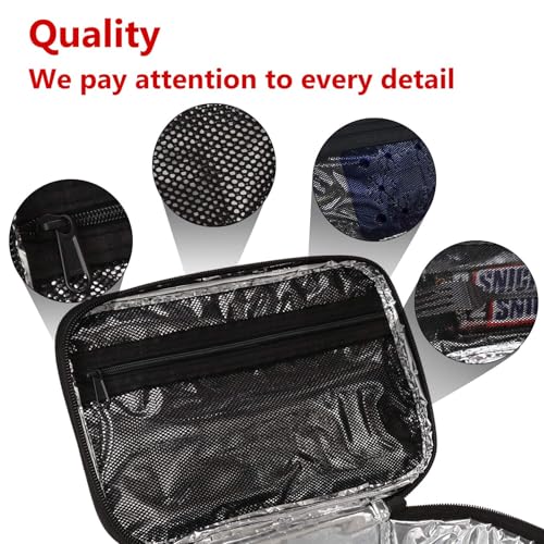 Image of Insulated Lunch Bag for Office, Black Reusable Food Container with Zipper Closure and Carrying Handle (Gray)