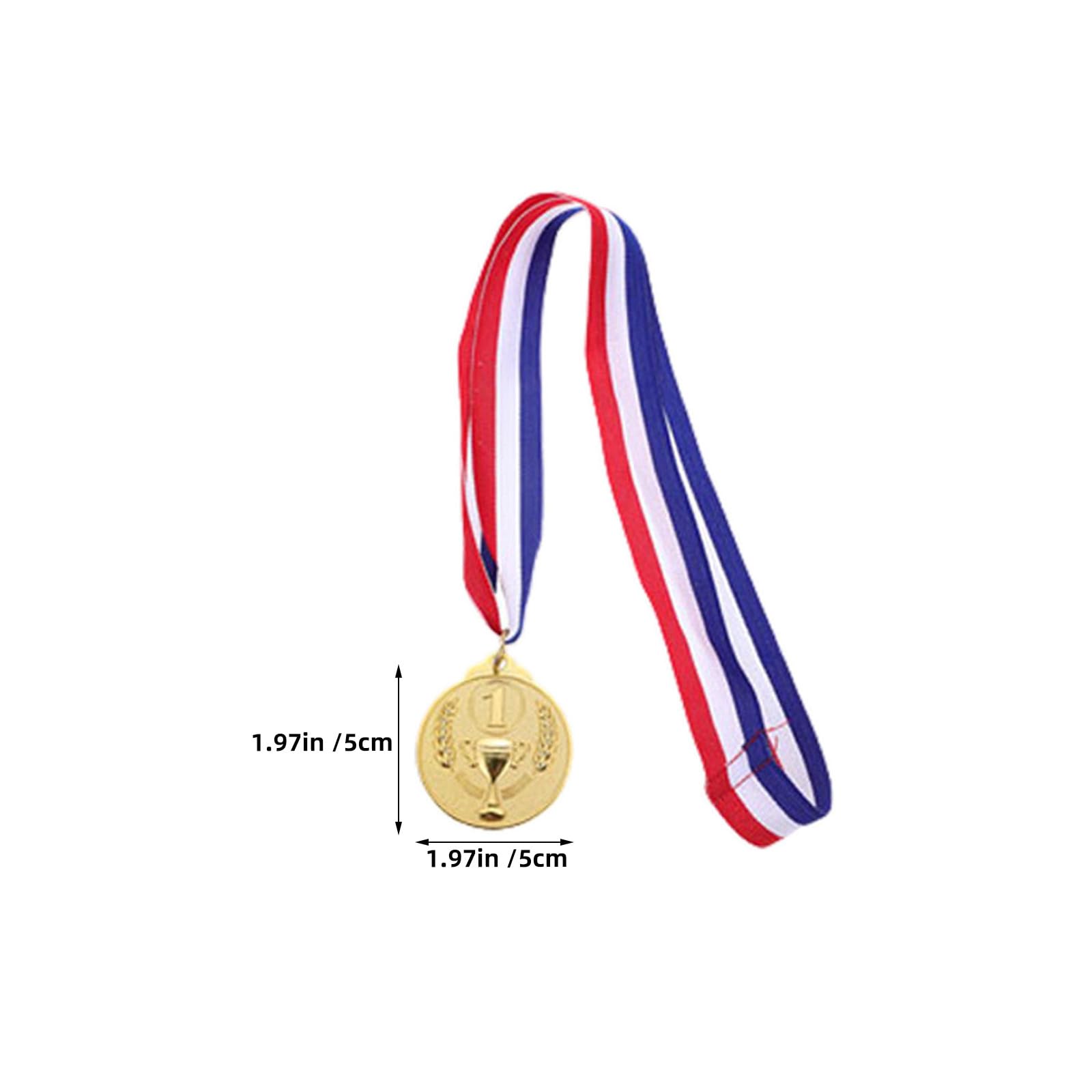 WOONEKY 16 premios de aleación para el Día del Deporte: medallas de Metal con Cinta para el Cuello para Fiestas, Baloncesto, fútbol, ​​Carreras y fútbol.