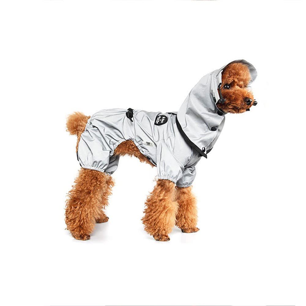 Imperméable pour Chien HYQHYXImperméable pour Chiot | Capuche d'extérieur réfléchissante | Imperméable Pliable avec Protection Coupe-Vent à Quatre Jambes(Color:XL,Size:)