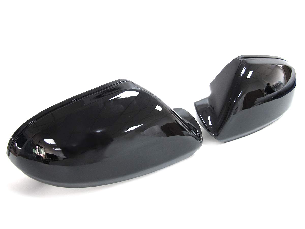 L+R Schwarz Spiegelkappen Außenspiegel Mirror Covers Ohne Spurwechselassistent für AUDI A6 C7 4G S6 RS6 Allroad Avant 2011-2019