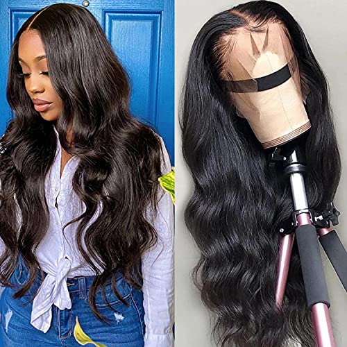 Body wave Lace Front Wigs Human Hair For Black Women Pre Plucked 13X4 Brazilian Body wave Lace Frontal Human Hair Wig With Baby Hair 150Percent Density (13X4 Body Wave, 18 Inch)