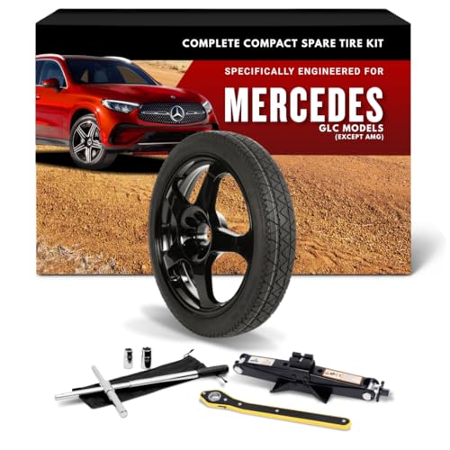VS3BEGREPP - Missing Spare Tire Maximum Speed Label - 2018-2019 Mercedes-Benz Sprinter 6 Modern Spare Complete Compact Spare Tire Kit Without Carrying Case - Fits 2015-2026 Mercedes GLC Models (All Except AMG) - Modern Spare