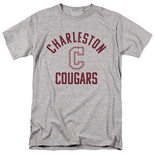 College of Charleston Official One Color Cougars Logo Unisex Adult T-Shirt Athletic Heather Large