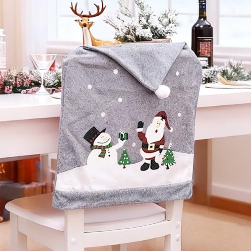 Morbuy Weihnachten Stuhlhussen 3D Nikolausmütze Esstisch Stühlen...