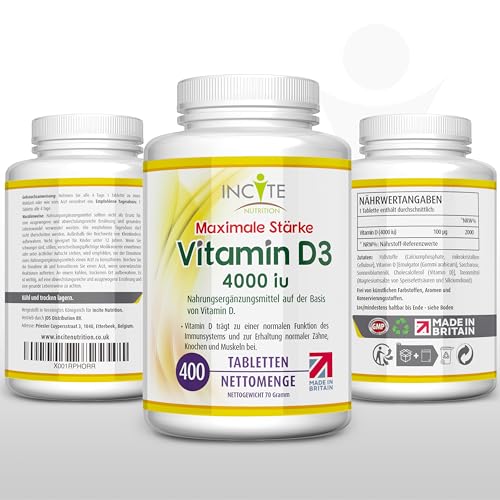 Vitamin D3 Präparate von Incite Nutrition für täglichen Bedarf