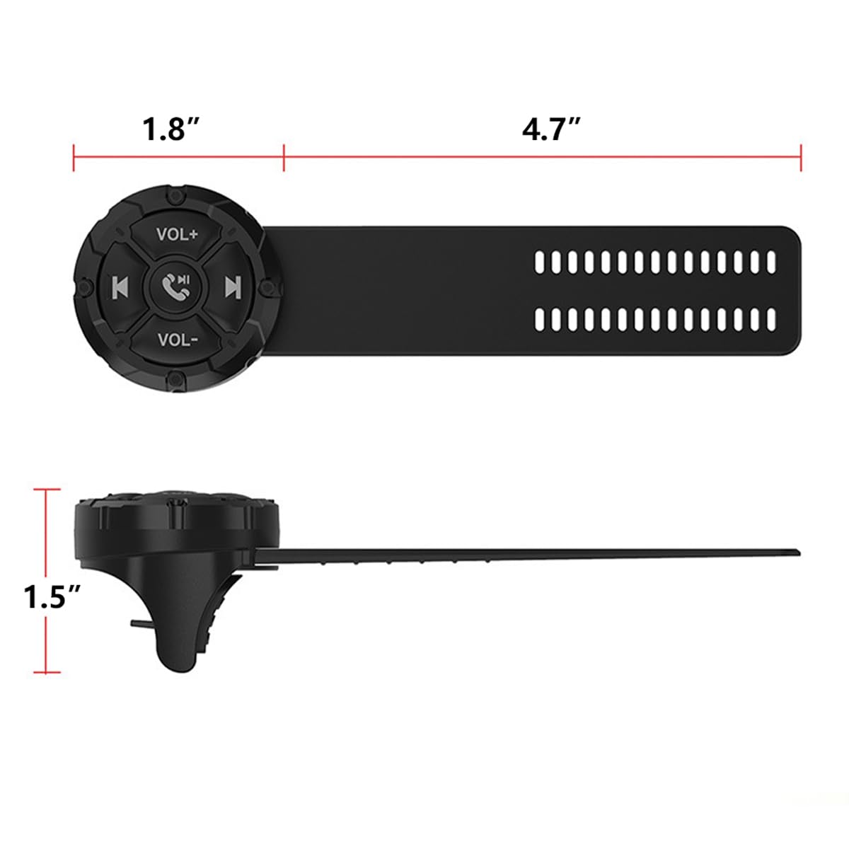 Tipo di cinturino Pulsante telecomando wireless per volante Pulsante multimediale universale impermeabile IP67 con pulsanti luminosi Bluetooth 5.3 compatibile per auto moto iOS e Android 4.0+