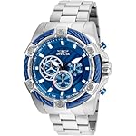 Invicta-Stainless-Steel-Casual-Chronograph-Blue-Dial-Men-Watch-25513-Silver-Band