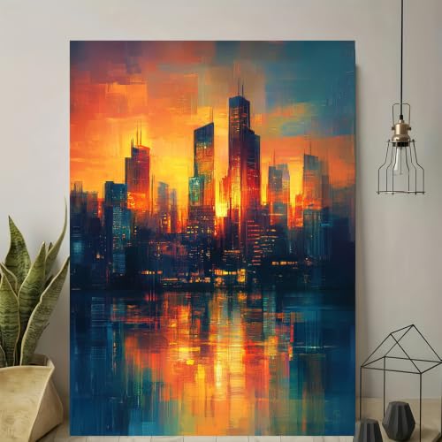 Tableau abstrait design moderne vintage d&eacute;coration maison affiche toile - 6