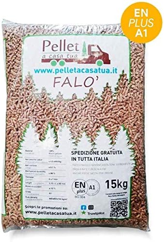 Pellet Falò Dark 100% Wood - Pellet Stove Quality DIN/EN PLUS A1 - High Heating Power