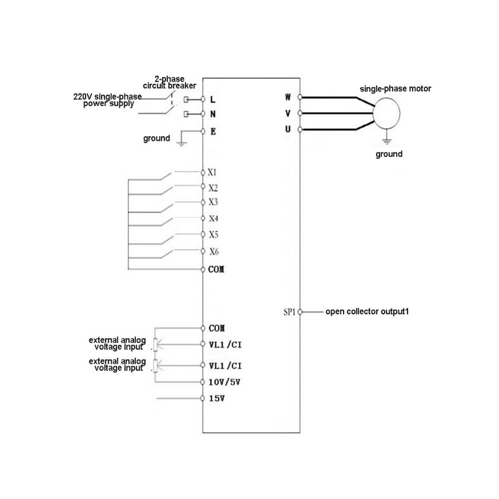 Tosuny Monofásico VFD 4kW Variador, 220v Single Phase Input to 220v Three Phase Output VFD Convertidor, Variador de frecuencia Variable, Convertidor de variador, para Control de Velocidad del Motor