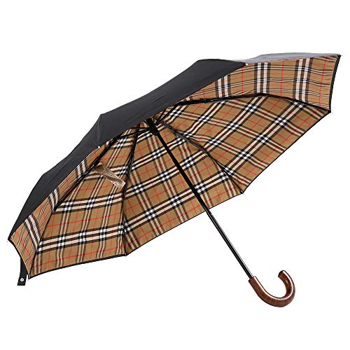 バーバリー BURBERRY レディース 折り畳み傘 8015482 A1189 ブラック アンティークイエロー [並行輸入品]
