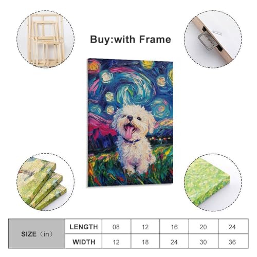 Tableau Bichon Frisé pour chambre ou bureau moderne